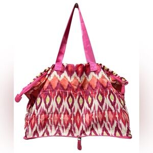NWT Chico's Vibrant Pink and Red Patterned Tote